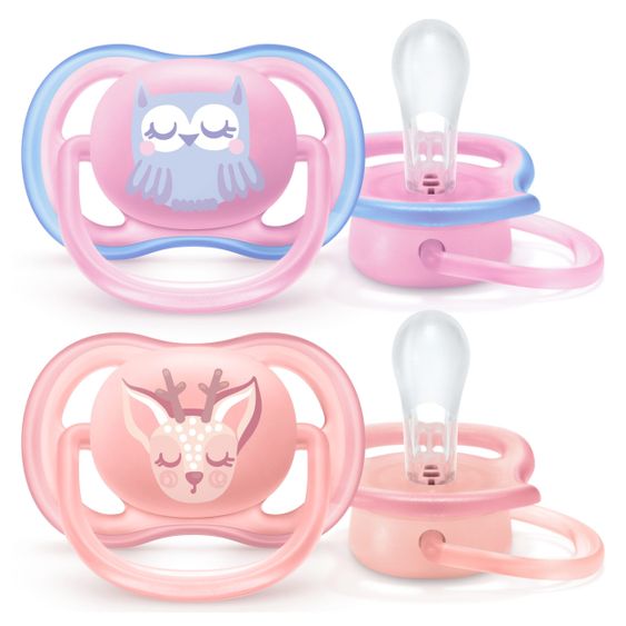 Philips Avent Schnuller 2er Pack Ultra Air 0-6 M - SCF085/02 - Eule Hirsch