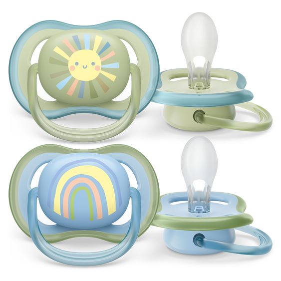 Philips Avent Schnuller 2er Pack Ultra Air 0-6 M - Sonne / Regenbogen - Blau
