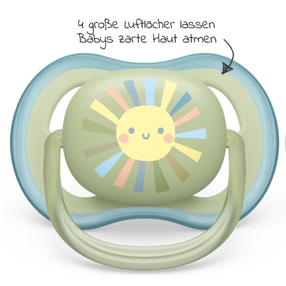 Philips Avent Schnuller 2er Pack Ultra Air 0-6 M - Sonne / Regenbogen - Blau