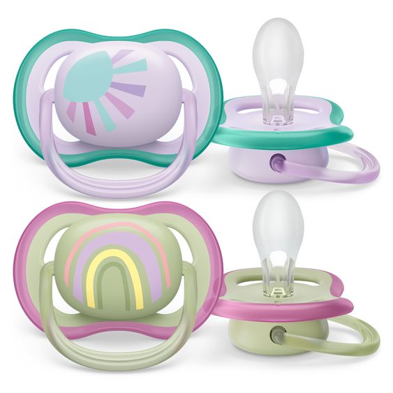 Philips Avent Pacifier 2-pack Ultra Air 0-6 M - Sun / Rainbow - Purple