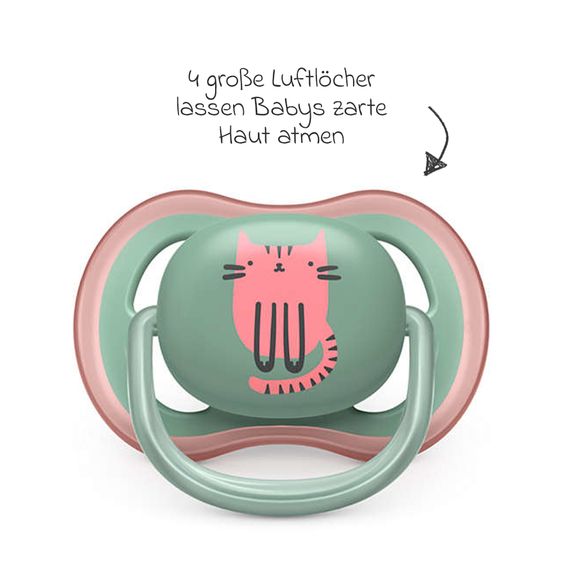 Philips Avent Schnuller 2er Pack Ultra Air 6-18 M - Katze / Koala