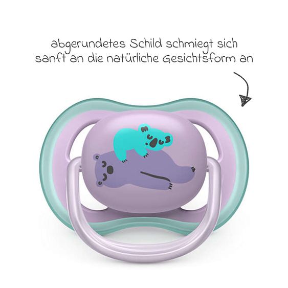 Philips Avent Schnuller 2er Pack Ultra Air 6-18 M - Katze / Koala