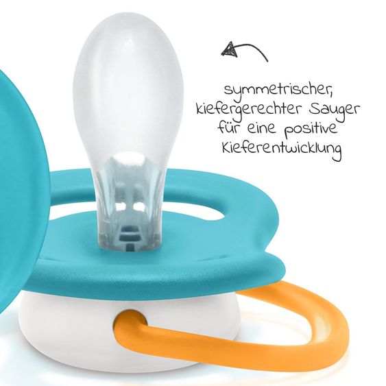 Philips Avent Ciuccio 2 pezzi collezione Ultra Air Animali 6-18 M - SCF080/07 - Pinguino Tartaruga
