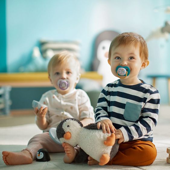 Philips Avent Ciuccio 2 pezzi collezione Ultra Air Animali 6-18 M - SCF080/07 - Pinguino Tartaruga