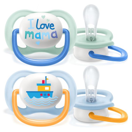 Philips Avent Schnuller 2er Pack Ultra Air Collection Happy 0-6 M - SCF080/01 - Mama Boat