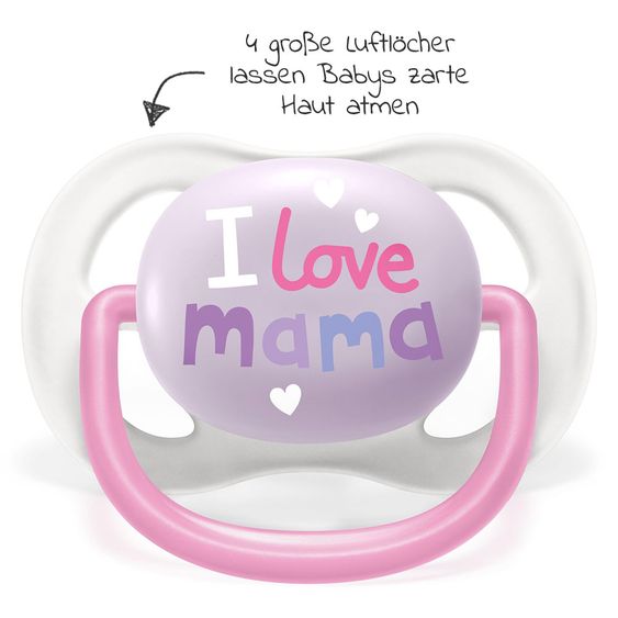 Philips Avent Ciuccio 2-pack Ultra Air Collection Happy 0-6 M - SCF080/02 - Mamma Farfalla