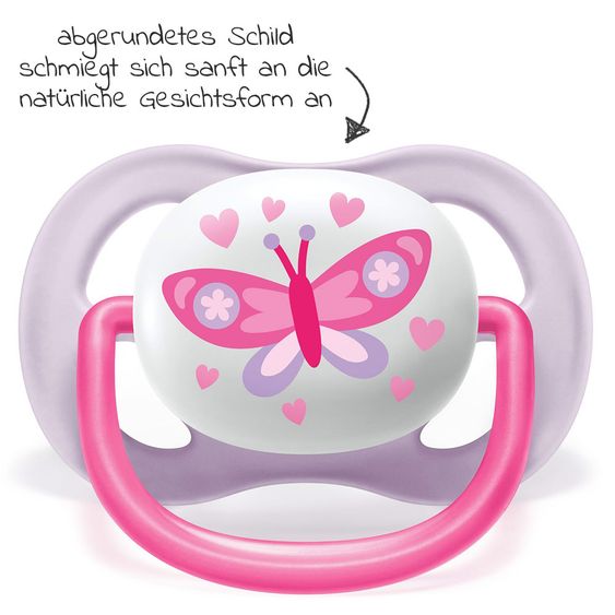 Philips Avent Ciuccio 2-pack Ultra Air Collection Happy 0-6 M - SCF080/02 - Mamma Farfalla