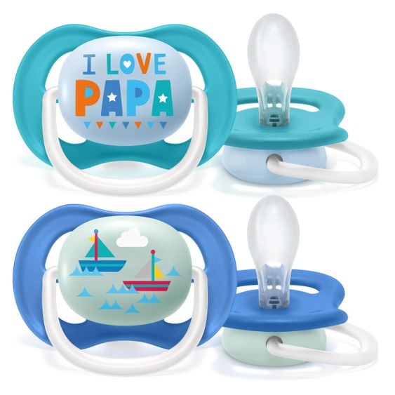 Philips Avent Pacifier 2-pack Ultra Air Collection Happy 6-18 M - SCF080/03 - Papa Boat