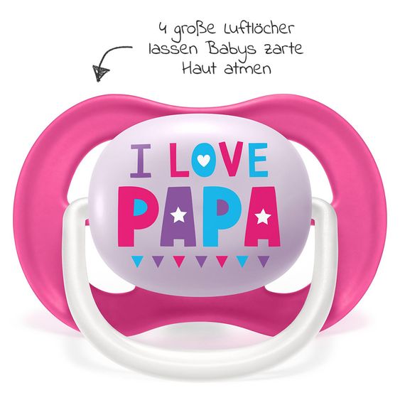 Philips Avent Schnuller 2er Pack Ultra Air Collection Happy 6-18 M - SCF080/04 - Papa Ballon