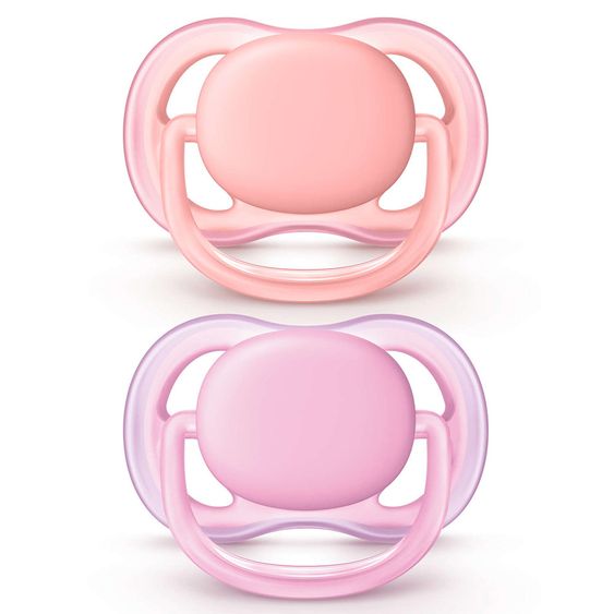 Philips Avent Schnuller 2er Pack Ultra Air - Silikon 0-6 M - Rosa Apricot