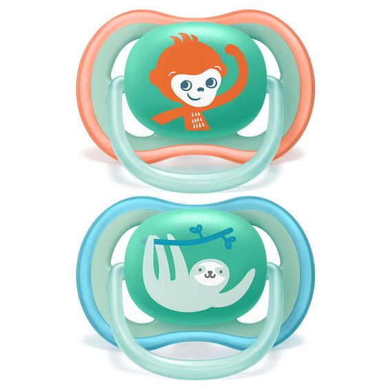Philips Avent Schnuller 2er Pack Ultra Air - Silikon ab 18 M - Affe & Faultier