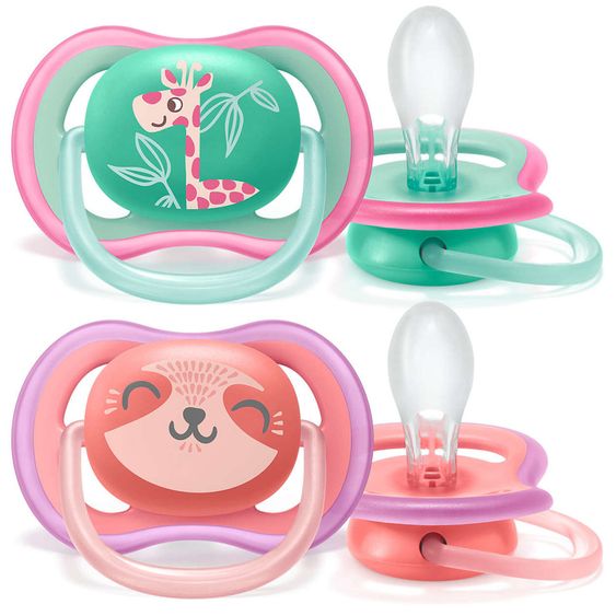 Philips Avent Schnuller 2er Pack Ultra Air - Silikon ab 18 M - Giraffe & Bär