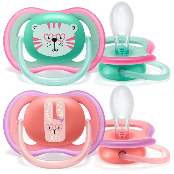 Philips Avent Schnuller 2er Pack Ultra Air - Silikon ab 18 M - Hase & Katze