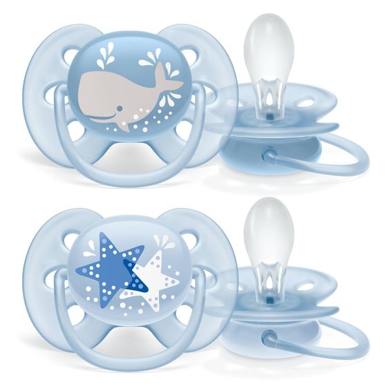 Philips Avent Schnuller 2er Pack Ultra Soft 6-18 M - Wal / Sterne