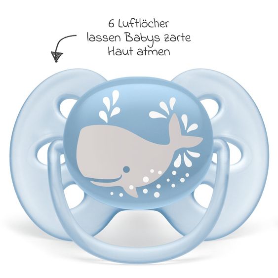 Philips Avent Schnuller 2er Pack Ultra Soft 6-18 M - Wal / Sterne