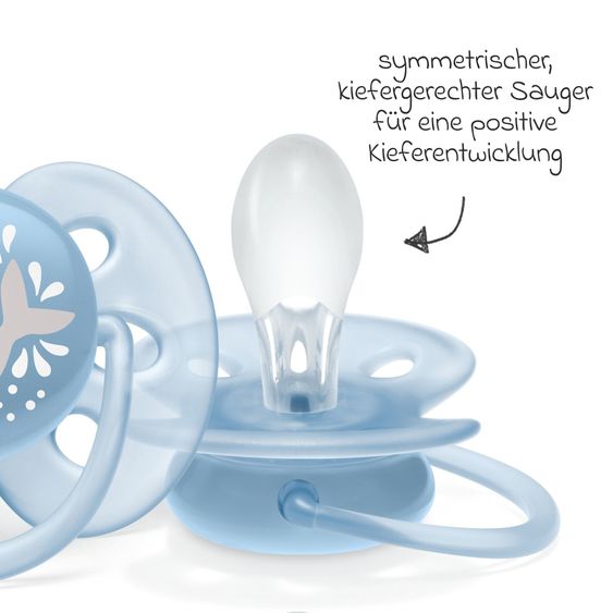 Philips Avent Schnuller 2er Pack Ultra Soft 6-18 M - Wal / Sterne