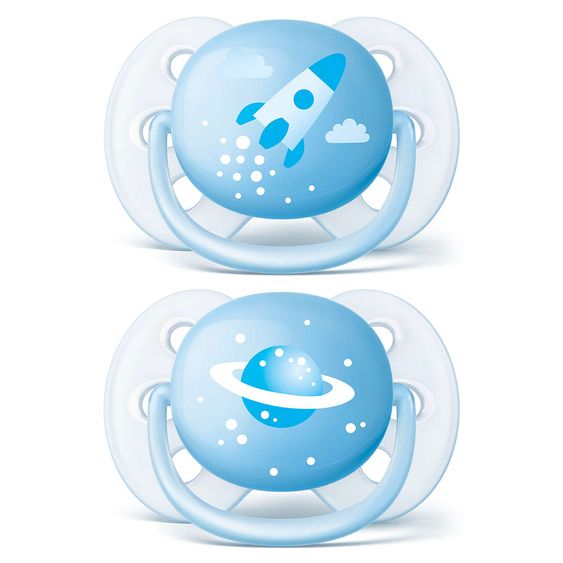 Philips Avent Schnuller 2er Pack Ultra Soft - Silikon 0-6 M - Blau