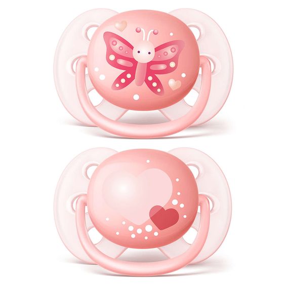 Philips Avent Schnuller 2er Pack Ultra Soft - Silikon 0-6 M - Rosa