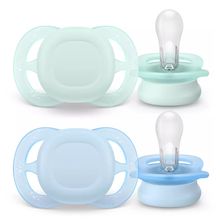Schnuller 2er Pack Ultra Start - Silikon Newborn 0-2 M - Grün & Blau