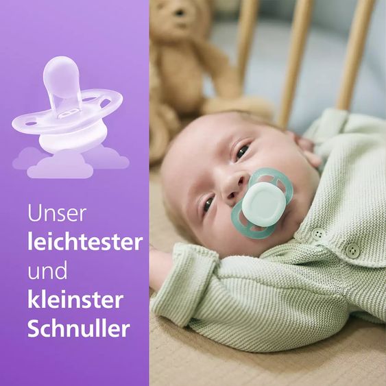 Philips Avent Schnuller 2er Pack Ultra Start - Silikon Newborn 0-2 M - Grün & Blau