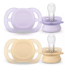 Schnuller 2er Pack Ultra Start - Silikon Newborn 0-2 M - Lila & Orange