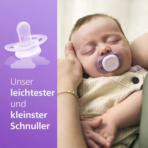 Philips Avent Schnuller 2er Pack Ultra Start - Silikon Newborn 0-2 M - Lila & Orange