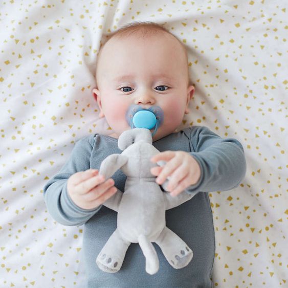 Philips Avent Schnullertier Snuggle Elefant + Schnuller Ultra Soft - Silikon 0-6 M - SCF348/13