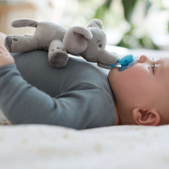 Philips Avent Schnullertier Snuggle Elefant + Schnuller Ultra Soft - Silikon 0-6 M - SCF348/13