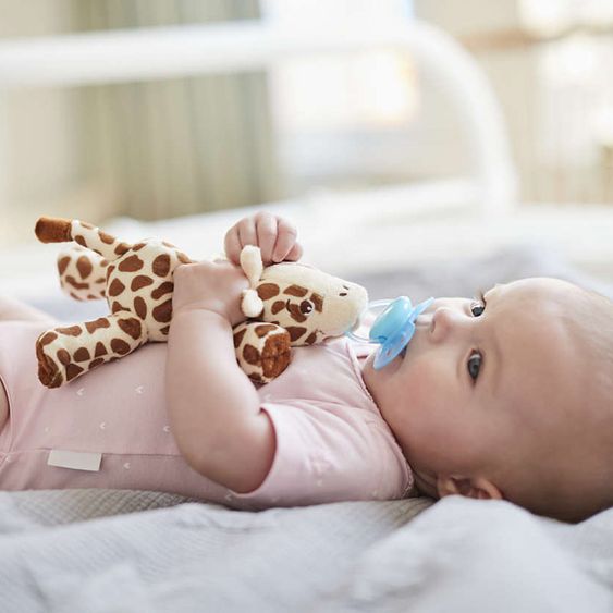 Philips Avent Schnullertier Snuggle Giraffe + Schnuller Ultra Soft - Silikon 0-6 M - SCF348/11