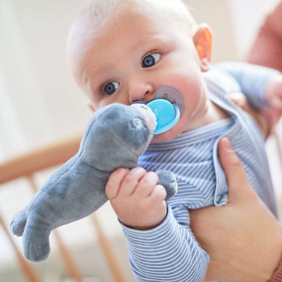 Philips Avent Schnullertier Snuggle Robbe + Schnuller Ultra Soft - Silikon 0-6 M - SCF348/14