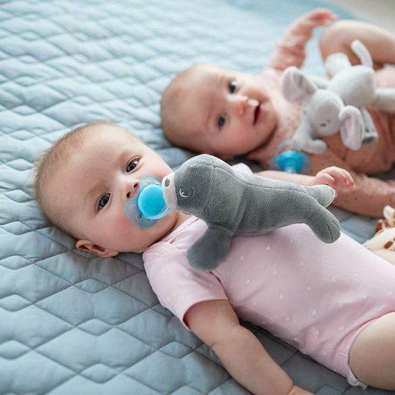 Philips Avent Schnullertier Snuggle Robbe + Schnuller Ultra Soft - Silikon 0-6 M - SCF348/14