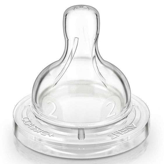 Philips Avent Teat 2 Pack Classic+ - Silicone 2 Hole Tee - SCF632/27