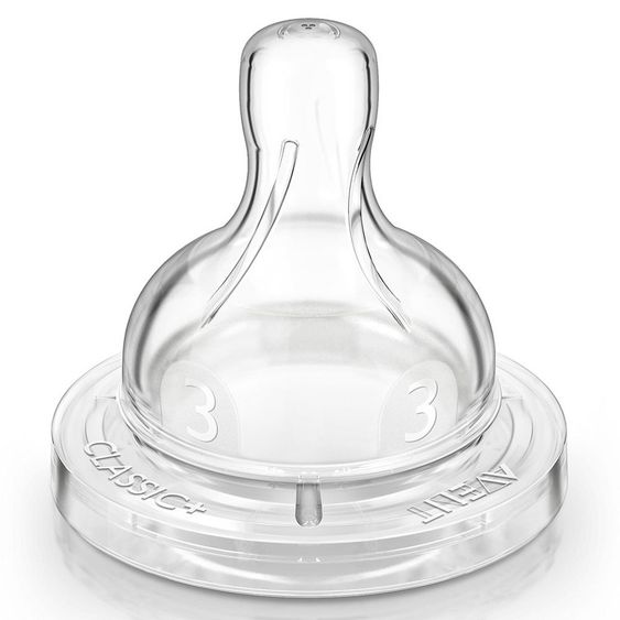 Philips Avent Trinksauger 2er Pack Klassik+ - Silikon 3 Loch Milch - SCF633/27