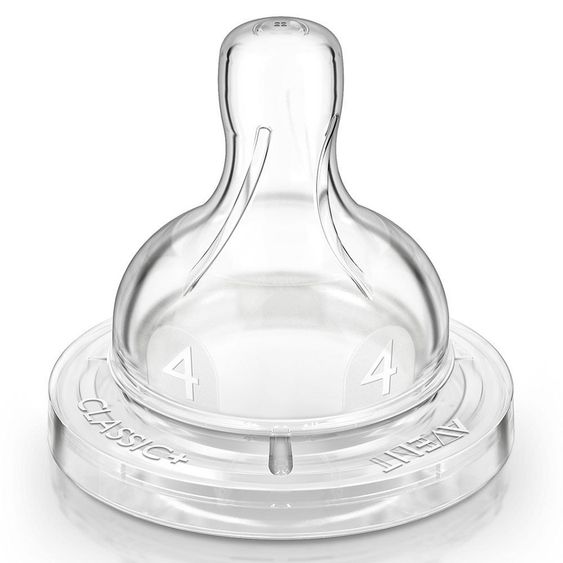 Philips Avent Trinksauger 2er Pack Klassik+ - Silikon 4 Loch Milch - SCF634/27
