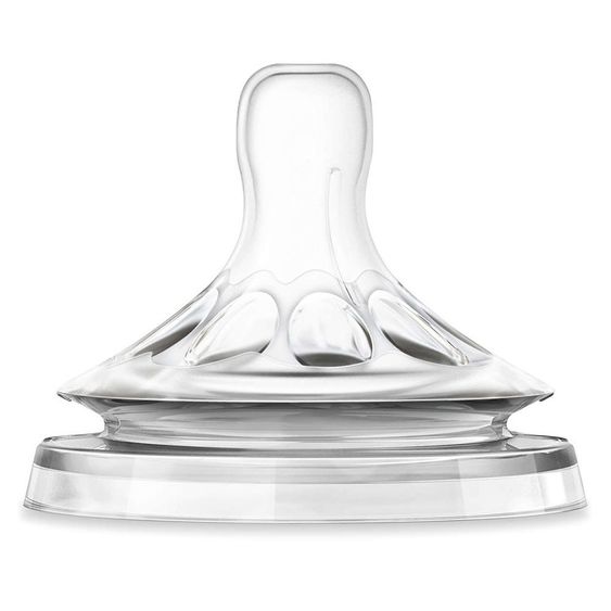 Philips Avent Trinksauger 2er Pack Naturnah Newborn - Silikon 1 Loch Tee - SCF657/27