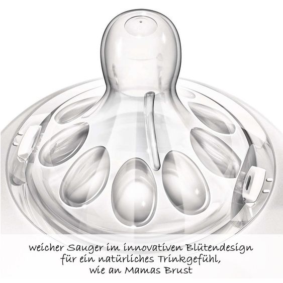 Philips Avent Trinksauger 2er Pack Naturnah Newborn - Silikon 1 Loch Tee - SCF657/27