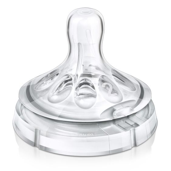Philips Avent Trinksauger 2er Pack Naturnah - Silikon 2 Loch Tee - SCF652/27