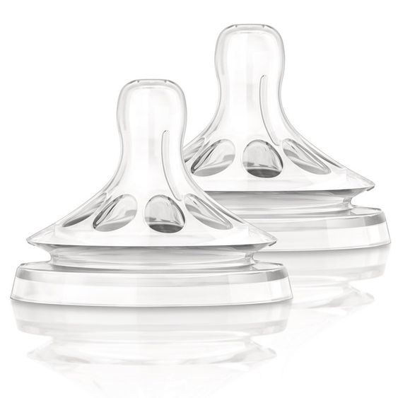 Philips Avent Trinksauger 2er Pack Naturnah - Silikon 3 Loch Milch - SCF653/27