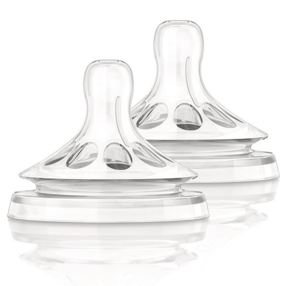 Philips Avent Trinksauger 2er Pack Naturnah - Silikon 4 Loch Milch - SCF654/27