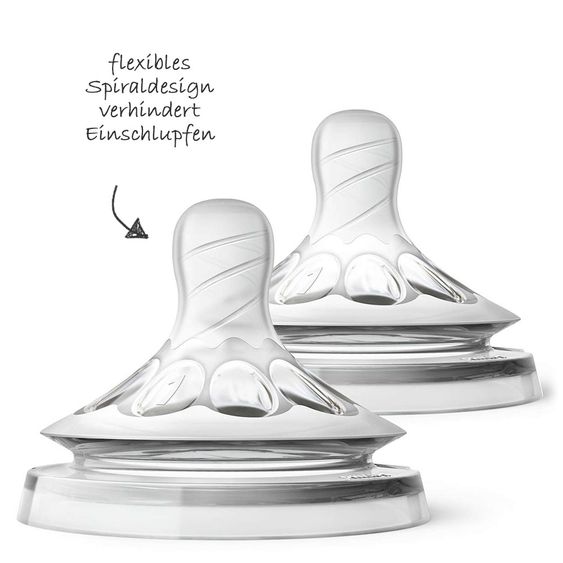Philips Avent Trinksauger 2er Pack Naturnah Ultra Soft - Silikon Gr. 1 - SCF041/27