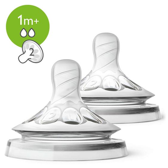 Philips Avent Trinksauger 2er Pack Naturnah Ultra Soft - Silikon Gr. 2 - SCF042/27
