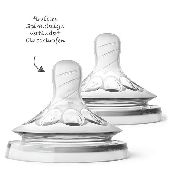 Philips Avent Trinksauger 2er Pack Naturnah Ultra Soft - Silikon Gr. 2 - SCF042/27