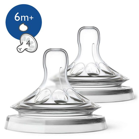 Philips Avent Trinksauger 2er Pack Naturnah Ultra Soft - Silikon Schlitz Brei - SCF046/27