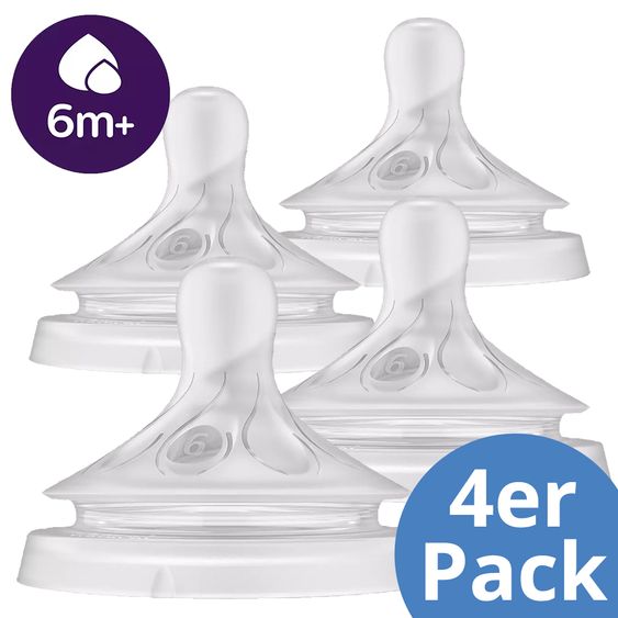 Philips Avent Tettarelle 4-pack Natural Response - silicone per alimenti viscosi - 6M+