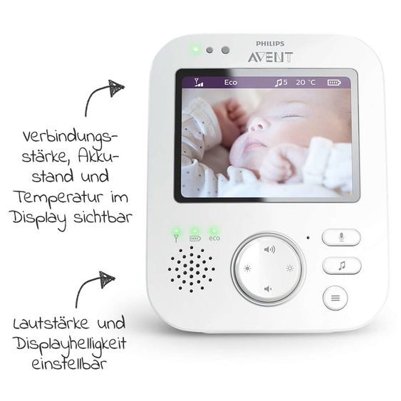 Philips Avent Video-Babyphone mit Kamera - digital 3,5 Zoll - SCD845/26