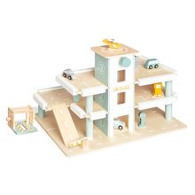 10-tlg. Parkhaus Kurt mit 3 Etagen, Waschstrasse, Aufzug & Helikopterlandeplatz - Natur / Bunt