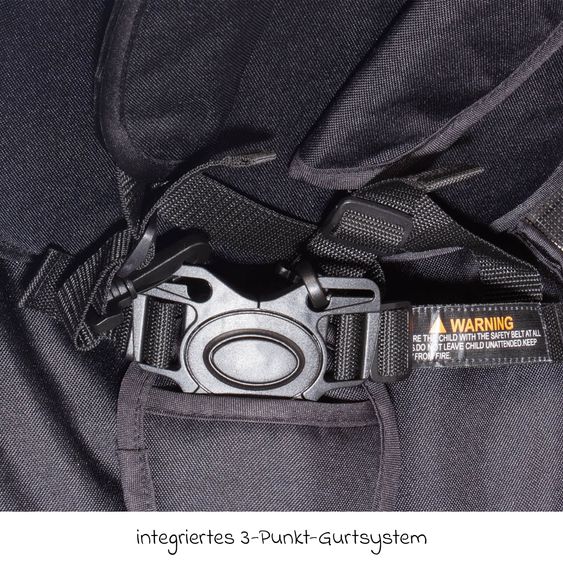 Pinolino Carrozzina e Carretto 2-in-1 Cubi bis 50 kg portata con manico regolabile in altezza, borsa e portabicchieri - Nero