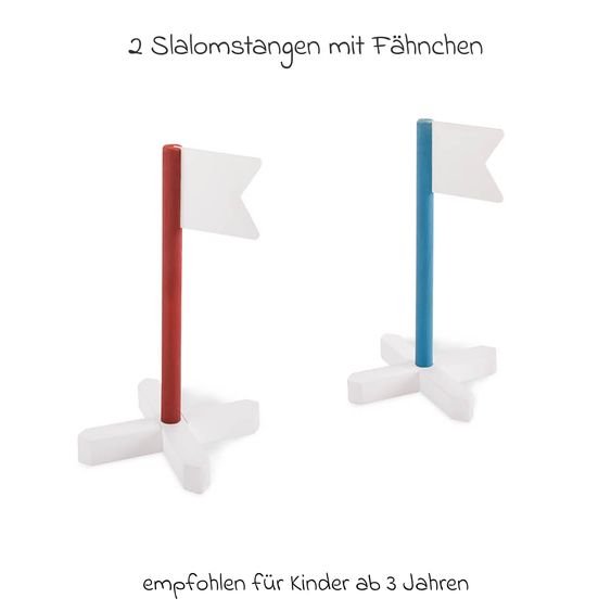 Pinolino 2-tlg. Hürden-Set Dancer 2 Slalomstangen mit Fähnchen - Weiß