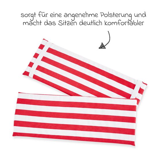Pinolino 2-tlg. Polsterauflage für Sitzgarnitur Nicki - Streifen - Rot Weiß