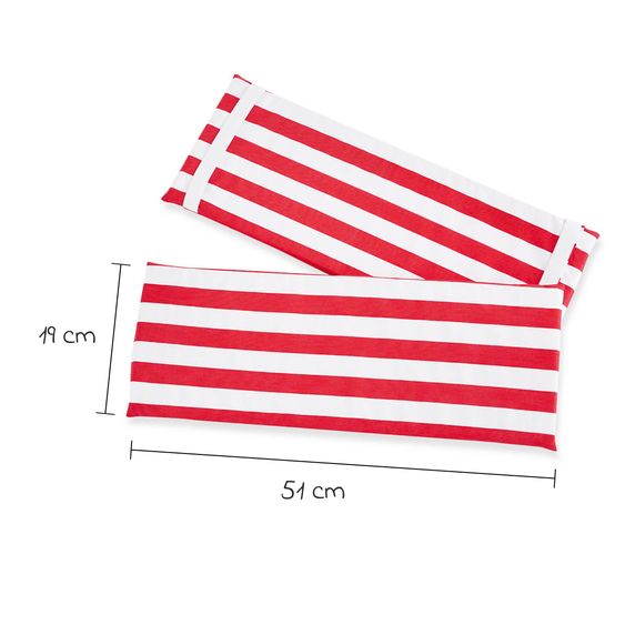 Pinolino 2-tlg. Polsterauflage für Sitzgarnitur Nicki - Streifen - Rot Weiß